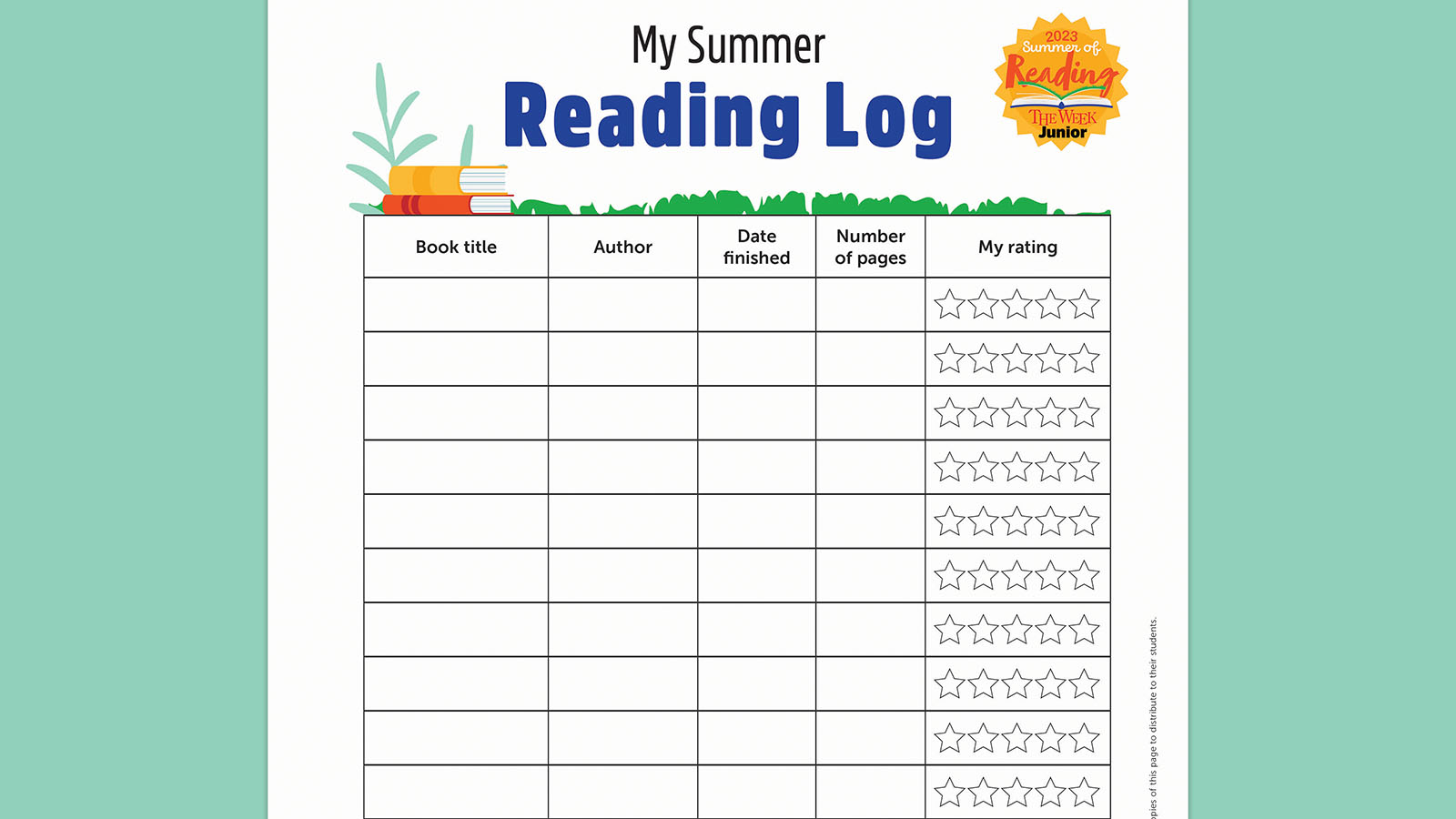 free summer reading log bundle - we are teachers